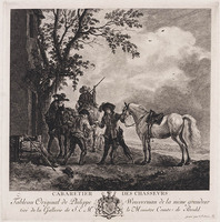 KG 01154
          <br/>
          Jagers voor een herberg
          <br/>
          <em>Boëtius, Christian Friedrich (1706 - 1782)</em>